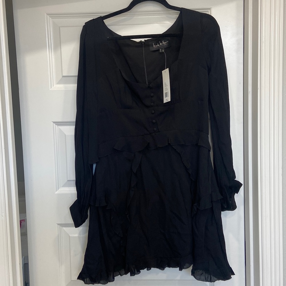 NICOLE MILLER Tie-shoulder Silk-blend Mini Cd18042 Short Casual Dress